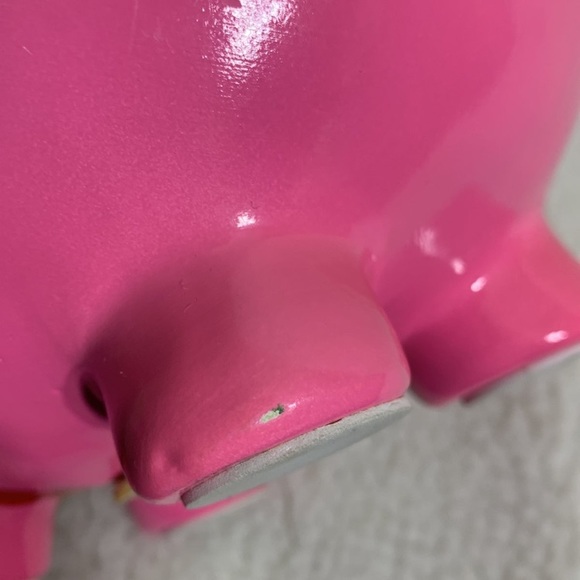 Target Piggy bank 8.5" pink 2010 Christmas pig with lashes Santa's hat and skirt - Picture 8 of 12